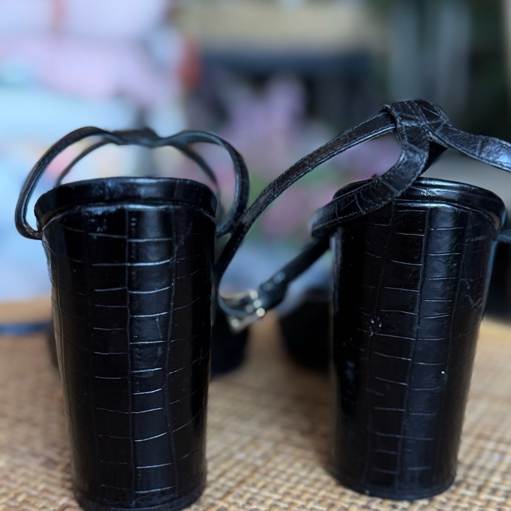 Black Wedge Sandals - Picture 3 of 11